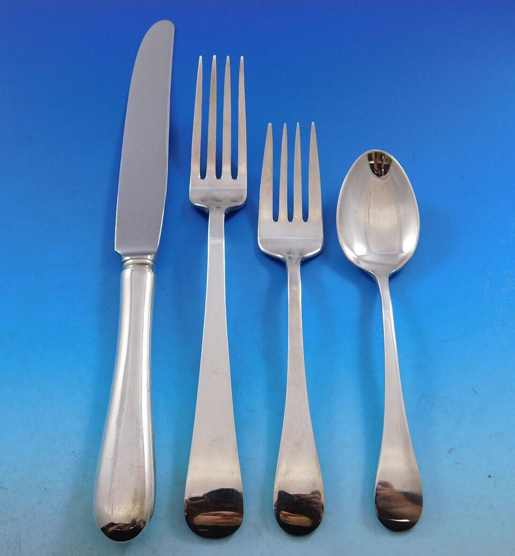 Alvin Tuttle Hannah Hull Sterling Silver 4-Piece Dinner Setting: Alvin Tuttle Hannah Hull Sterling Silver 4-Piece Dinner Setting This exquisite 4-piece dinner place setting features the elegant Hannah Hull pattern by Tuttle, crafted from high-quality sterling silve