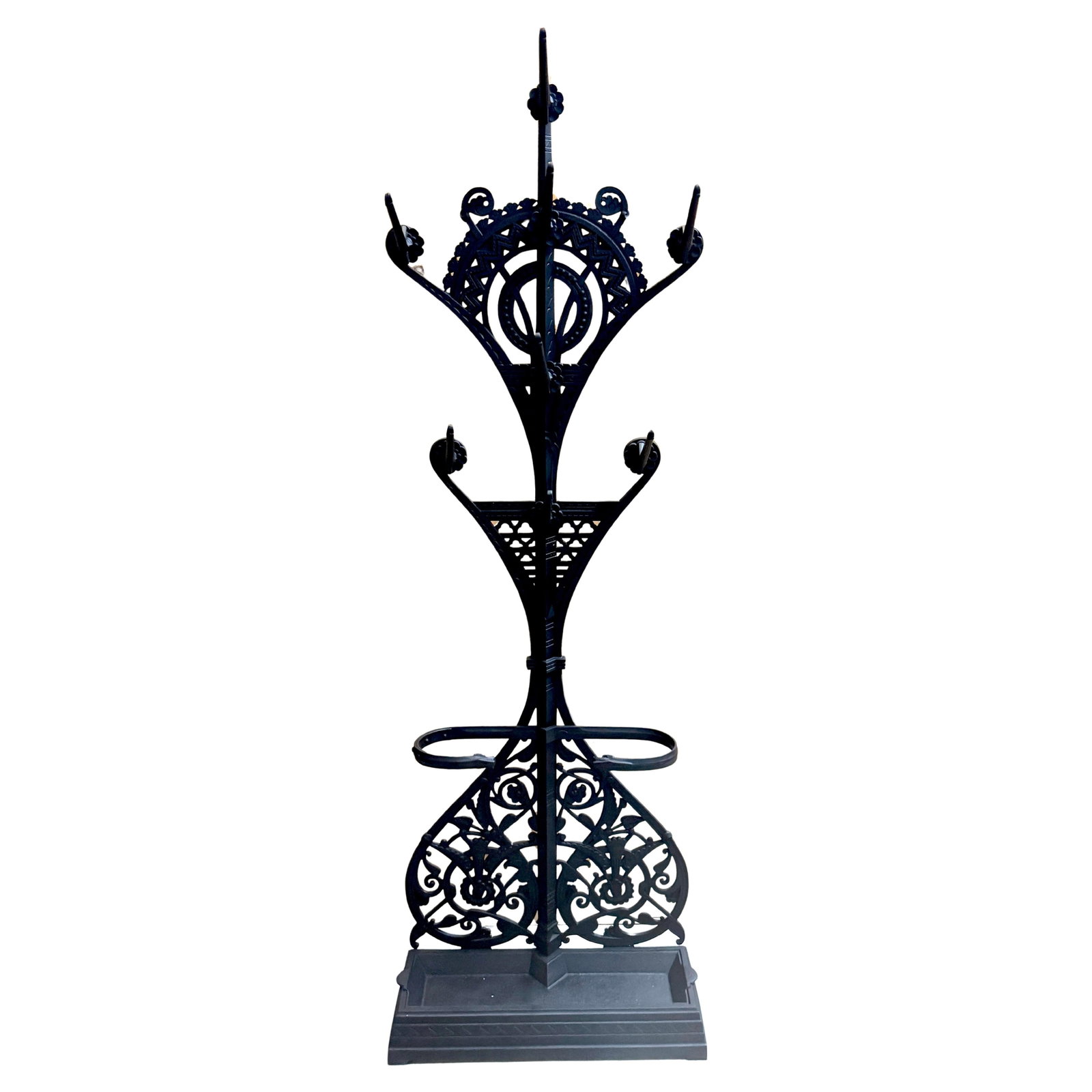 Christopher Dresser Coalbrookdale Cast Iron Hall Stand 1868 Set of 2: Christopher Dresser Coalbrookdale Cast Iron Hall Stand 1868 Set of 2 This impressive hall stand, designed by Christopher Dresser for Coalbrookdale, showcases the unique aesthetic of the Aesthetic Move
