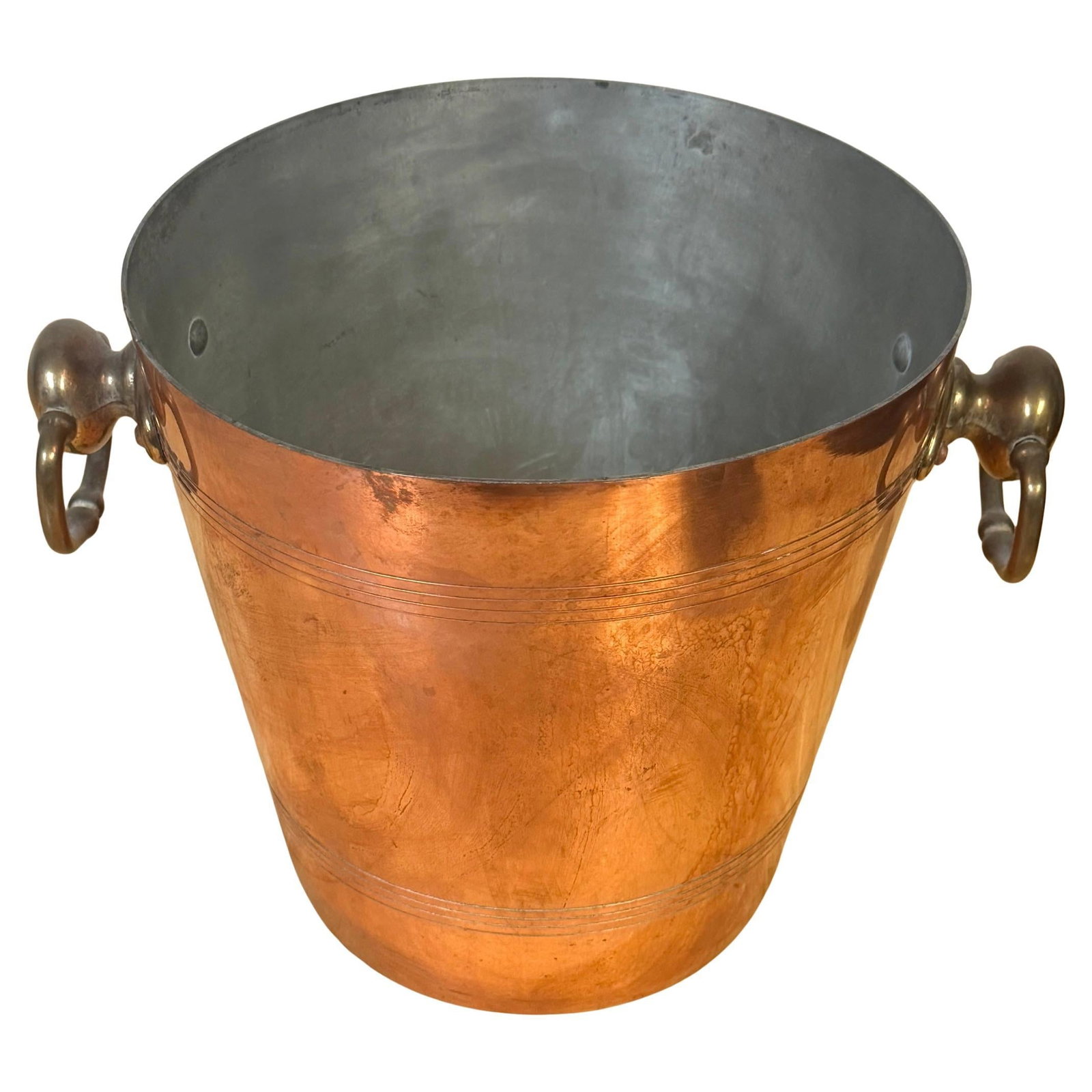 Midcentury French Copper Champagne Cooler with Brass Handles Stamped Made in France (1 of 12)