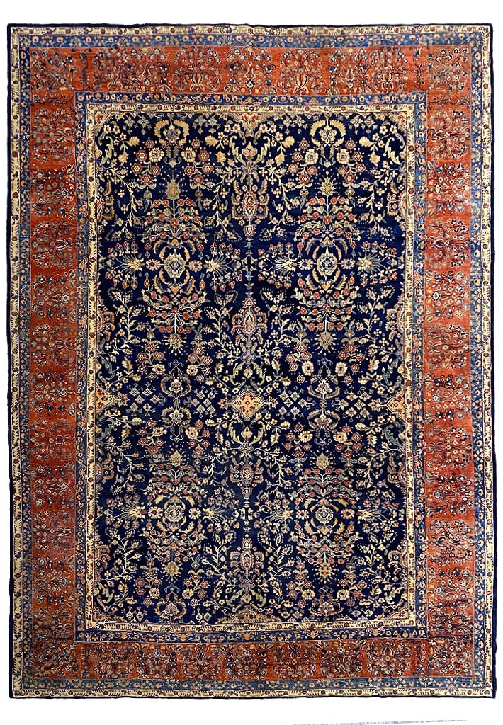 Antique Persian Sarouk Feraghan Rug 9.8 x 12.10 Premium Quality: Antique Persian Sarouk Feraghan Rug 9.8 x 12.10 Premium Quality Free continental US Shipping This exquisite 9.8 x 12.10 Antique Persian Sarouk Feraghan Rug showcases traditional craftsmanship and intr