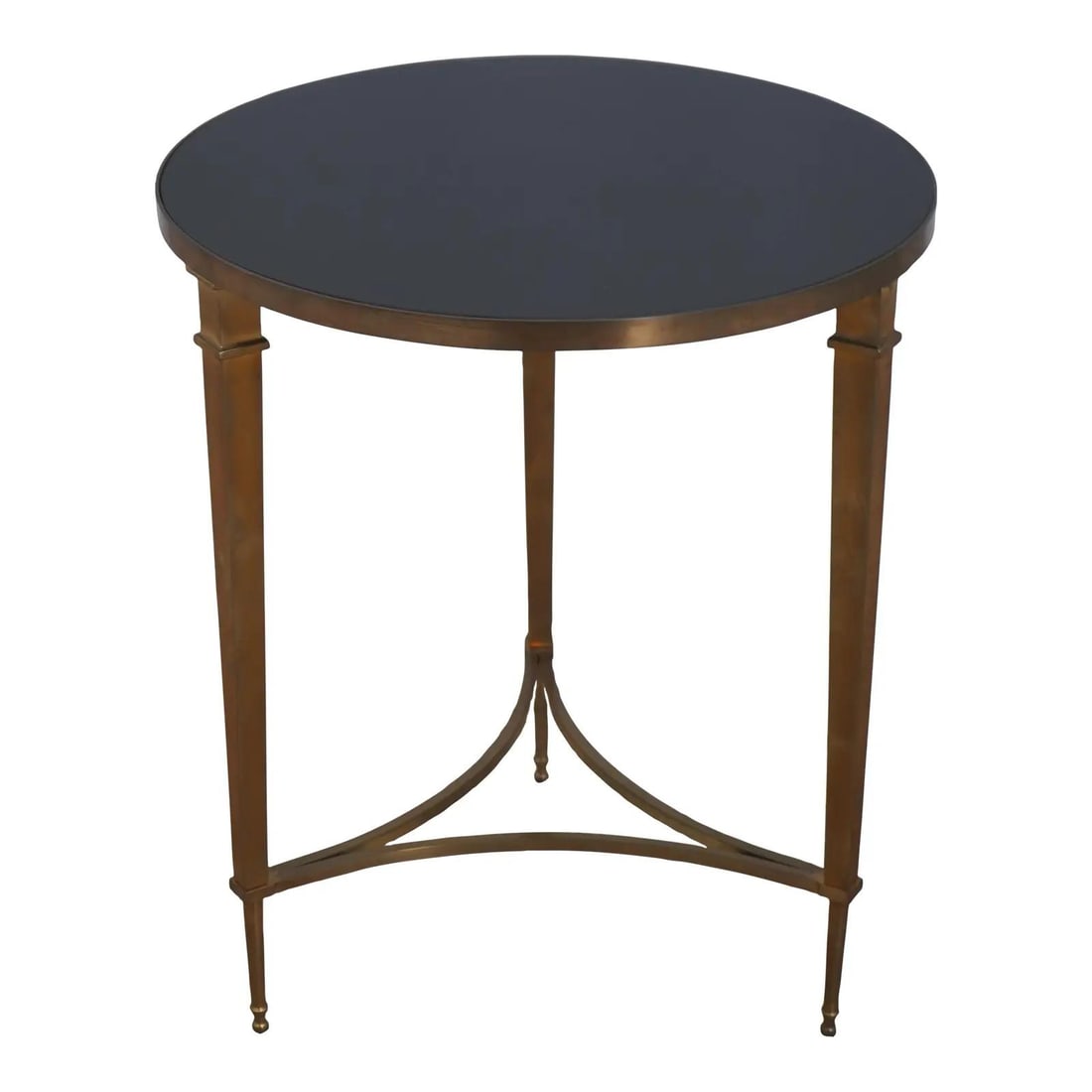 French Directorie Style Brass Side Table with Round Granite Top (1 of 10)