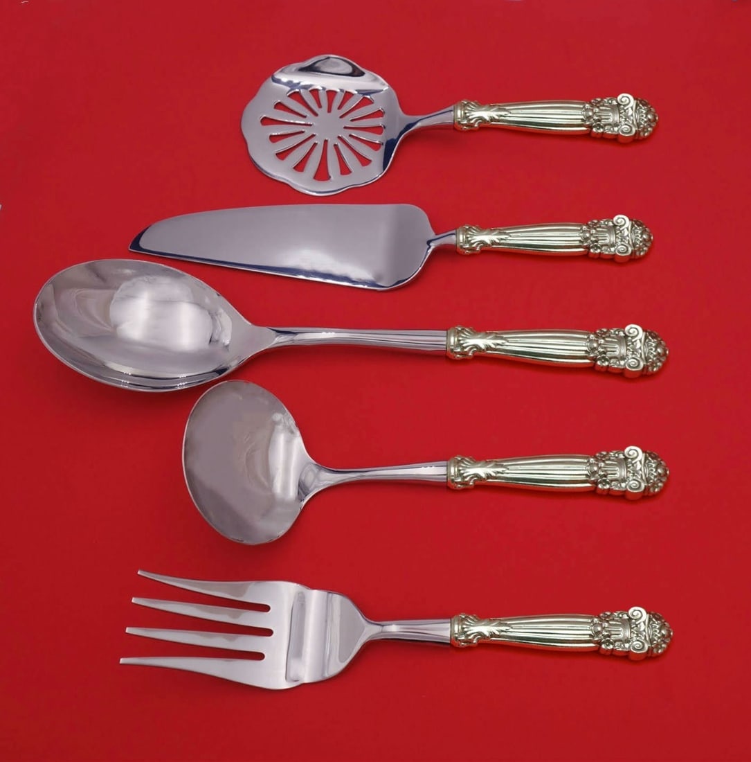 Towle Georgian Sterling Silver 5pc Thanksgiving Serving Set: Towle Georgian Sterling Silver 5pc Thanksgiving Serving Set Enhance your Thanksgiving festivities with this elegant 5-piece serving set from Towle, featuring the classic Georgian pattern. Crafted from
