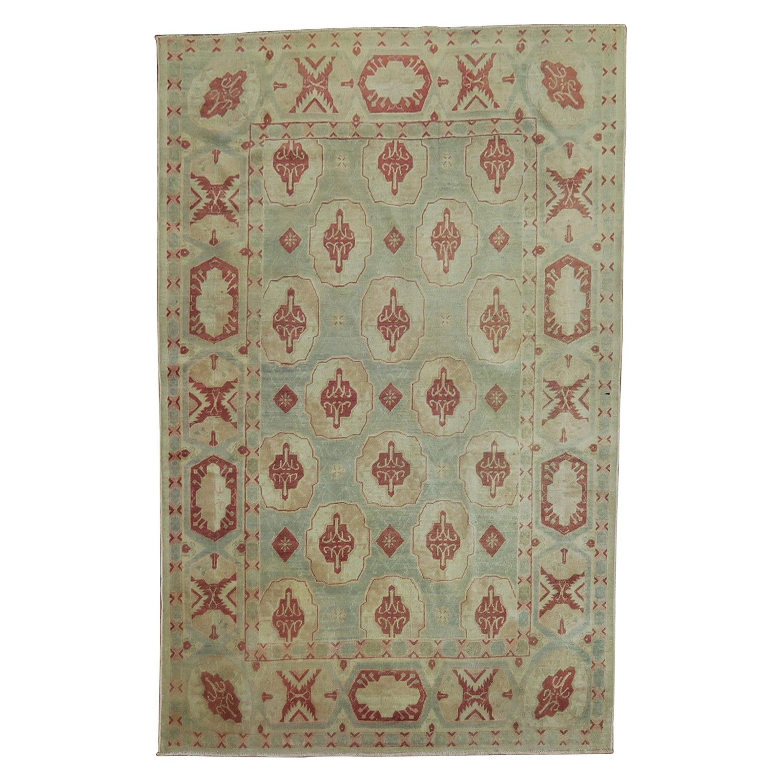 Late 19th Century Antique Turkish Sivas Rug Sea Foam Green Gold 52x70: Late 19th Century Antique Turkish Sivas Rug Sea Foam Green Gold 52x70 This exquisite late 19th-century Turkish Sivas rug features a captivating seafoam green and burnt gold color palette, creating a b