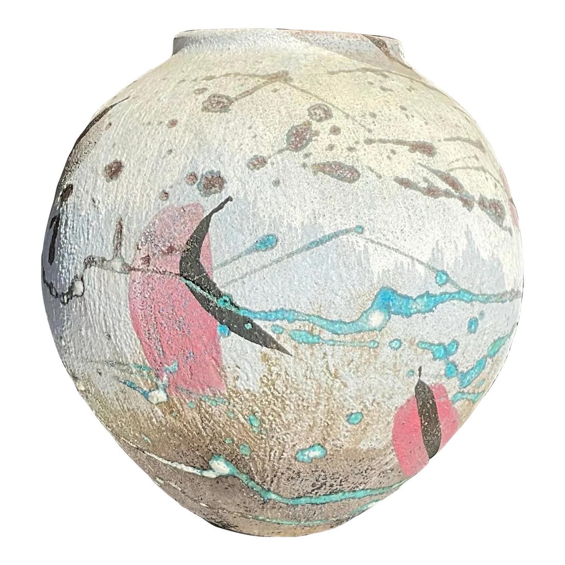 Signed 1987 Vintage Studio Pottery Vase Multicolor Design: Signed 1987 Vintage Studio Pottery Vase Multicolor Design This charming vintage hand-painted studio pottery vase boasts a delightful retro design with a whimsical multicolor scatter pattern. Perfect f