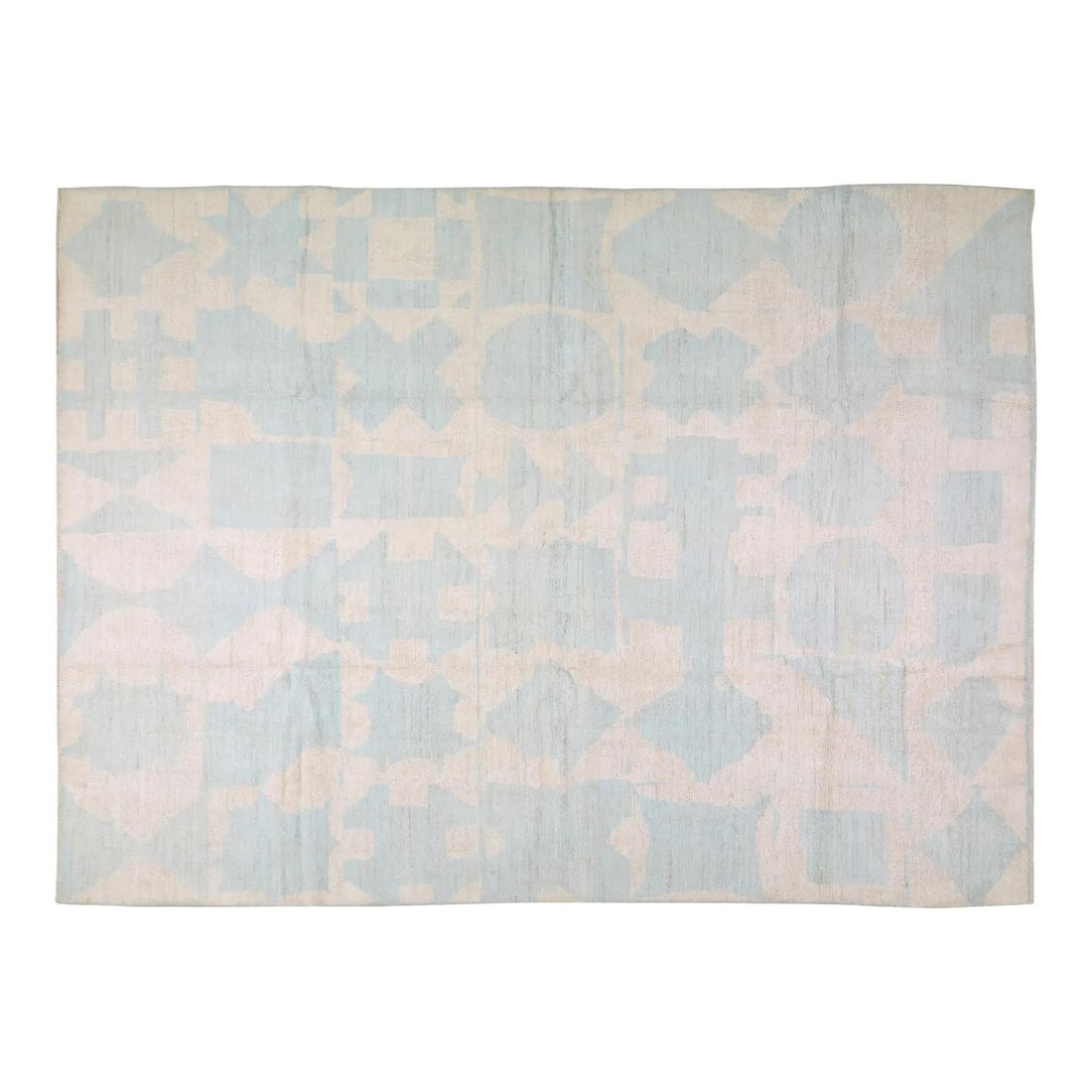 Blue Organic Wool Hand Knotted Moroccan Area Rug 9'10" x 13'6": Blue Organic Wool Hand Knotted Moroccan Area Rug 9'10" x 13'6" This Moroccan hand-knotted rug is crafted from organic wool, featuring natural colors and a soft texture. The rug showcases a blue hue an