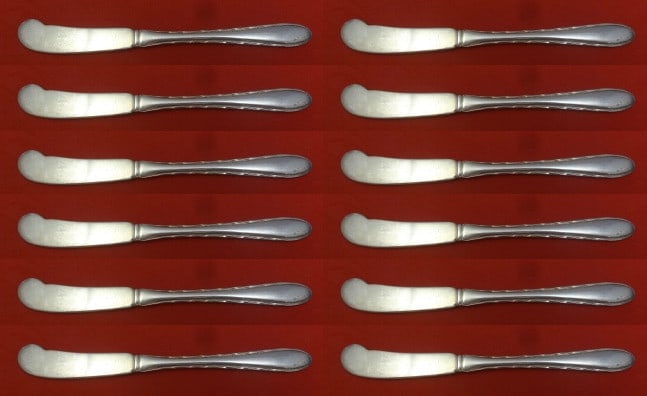 Towle Sterling Silver Silver Flutes Butter Spreaders Set of 12 pcs 5 3/4": Towle Sterling Silver Silver Flutes Butter Spreaders Set of 12 pcs 5 3/4" Enhance your dining experience with this exquisite set of 12 butter spreaders from the Silver Flutes pattern by Towle. Crafted