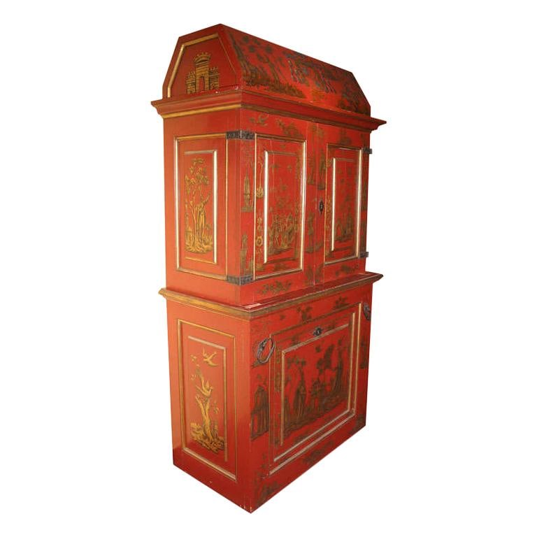 Tall Hand Painted Bookcase with Gilt Chinoiserie Decor 82 in (1 of 9)