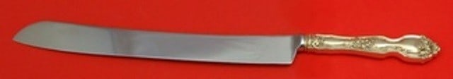 Wallace La Reine Sterling Silver Wedding Cake Knife 12 Inch Custom: Wallace La Reine Sterling Silver Wedding Cake Knife 12 Inch Custom This exquisite wedding cake knife features the elegant La Reine pattern by Wallace. Crafted from high-quality sterling silver, this c