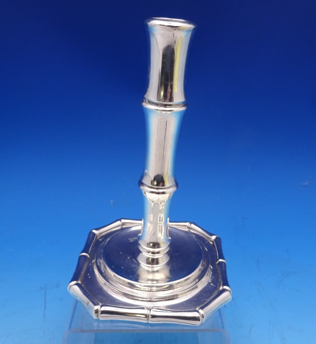 Tiffany & Co Bamboo Sterling Silver Candlestick 6 3/4" Tall (1 of 7)