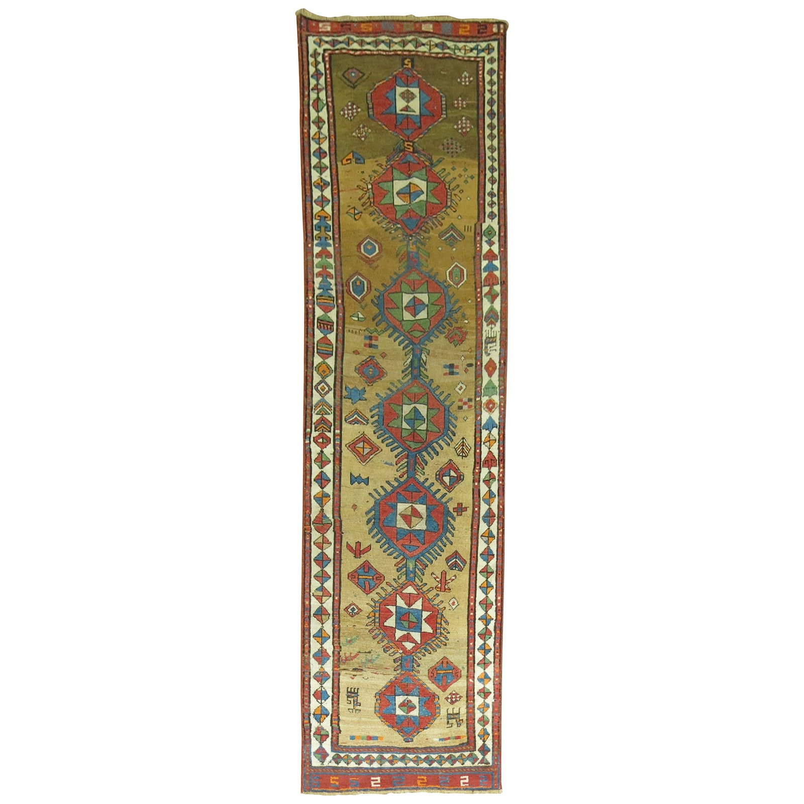 2'7'' x 9'4'' Early 20th Century Serab Camel Ground Wool Runner: 2'7'' x 9'4'' Early 20th Century Serab Camel Ground Wool Runner This exquisite Persian Bakshaish Serab narrow runner showcases traditional craftsmanship with its hand-woven wool construction. Originat