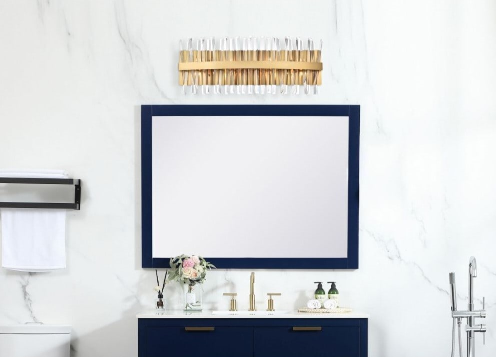 Serephina Satin Gold Crystal 8-Light Wall Sconce 30 Inch: Serephina Satin Gold Crystal 8-Light Wall Sconce 30 Inch This modern wall sconce from the Serephina collection features a high-quality satin gold finish and elegant clear crystal accents. Designed for