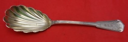 Whiting Sterling Silver Berry Spoon Home Engraved Shell Bowl 8 1/2 (1 of 2)