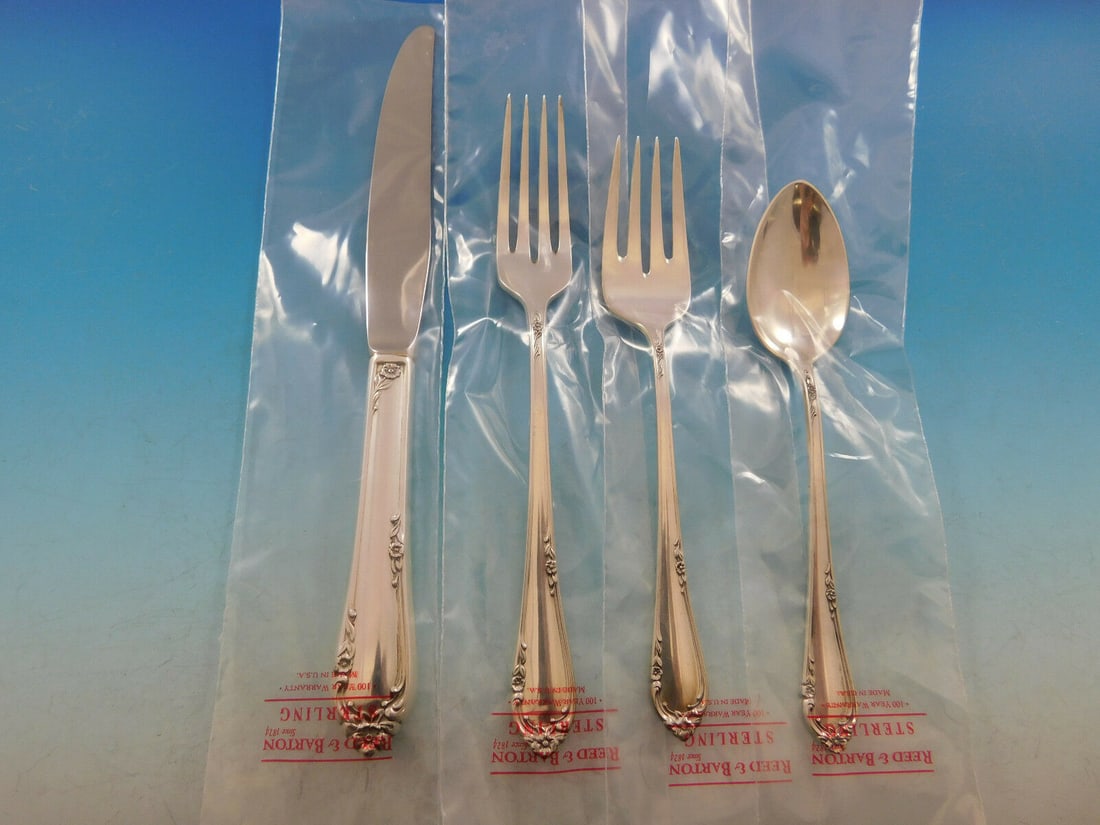 Reed and Barton Dancing Flowers Sterling Silver 4-Piece Place Setting: Reed and Barton Dancing Flowers Sterling Silver 4-Piece Place Setting Elevate your dining experience with this exquisite 4-piece place setting from the renowned Reed & Barton, featuring the elegant Da