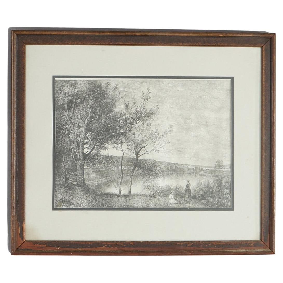 Framed 20th Century Corot Style Landscape Print (1 of 13)