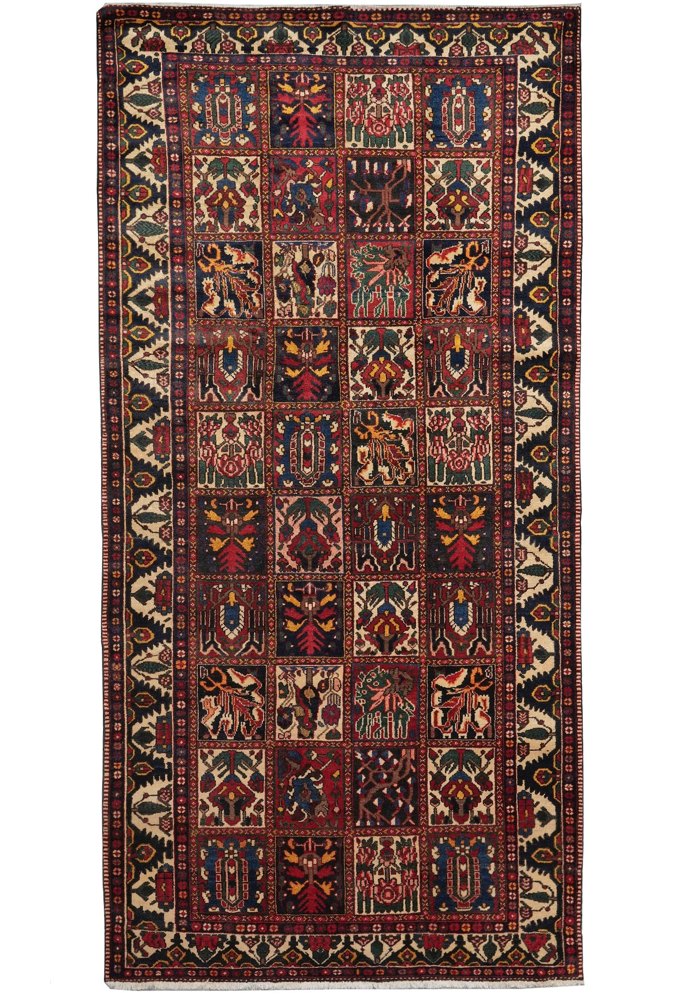 Persian Bakhtiar Garden Runner 5.3 x 10 Hand Knotted Wool Wide Gallery: Persian Bakhtiar Garden Runner 5.3 x 10 Hand Knotted Wool Wide Gallery Free continental US Shipping This Persian Bakhtiar Garden Wide Gallery Runner is hand-knotted by skilled artisans using high-qual
