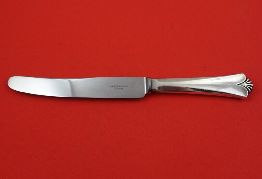 David Andersen 830 Silver Dinner Knife Town Hall Radhus M/Vifte 9.5" (1 of 3)