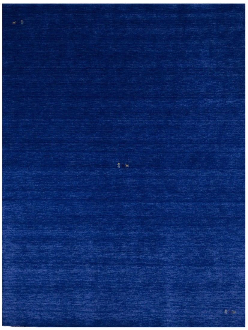 Royal Blue Handmade Gabbeh 9x12 Area Rug Modern Pictorial Design: Royal Blue Handmade Gabbeh 9x12 Area Rug Modern Pictorial Design Enhance your living space with this stunning Royal Blue Pictorial Style Gabbeh Rug, perfect for contemporary interiors. Measuring 9'1" 