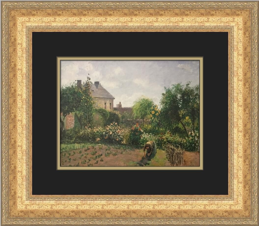 Camille Pissarro The Artist's Garden at Eragny Custom Framed Print 17 x 19: Camille Pissarro The Artist's Garden at Eragny Custom Framed Print 17 x 19 Enhance your art collection with this beautifully custom framed print of "The Artist's Garden at Eragny" by Camille Pissarro.