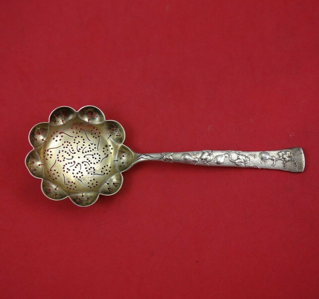 Tiffany Vine Sterling Silver Gold Washed Sugar Sifter 6 1 4 Inch (1 of 2)