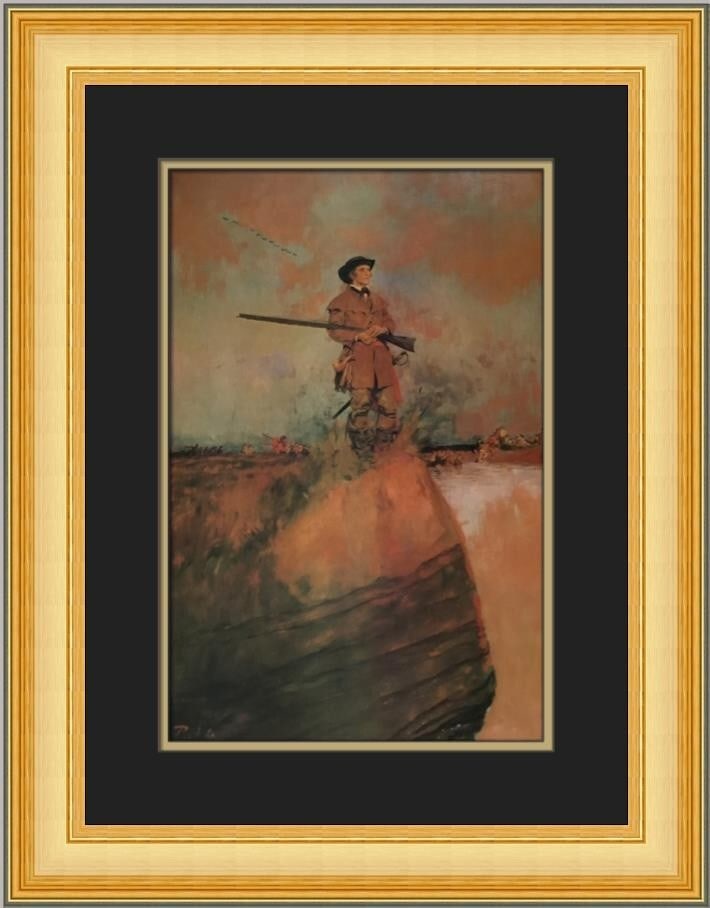 Howard Pyle George Rogers Clark Custom Framed Print 20 x 17: Howard Pyle George Rogers Clark Custom Framed Print 20 x 17 This stunning custom framed print by Howard Pyle, titled "George Rogers Clark on His way to Kaskasia," showcases the artist's impressionisti