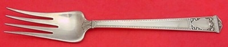 Tiffany & Co San Lorenzo Sterling Silver Cold Meat Fork 9 1/8: Tiffany & Co San Lorenzo Sterling Silver Cold Meat Fork 9 1/8 This exquisite cold meat fork from Tiffany & Co. features the elegant San Lorenzo pattern, showcasing splayed tines that enhance its funct