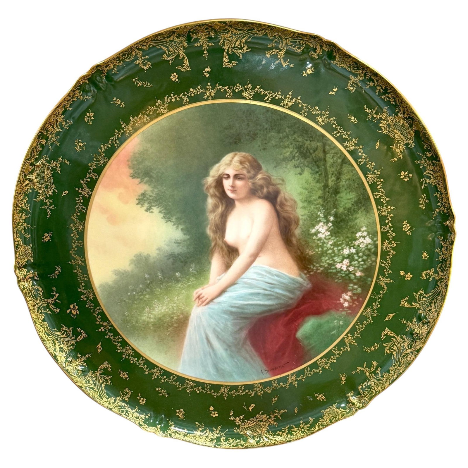 Vienna Style Limoges Portrait Charger Solitude by Theodore Haviland 17.5 Inch (1 of 15)