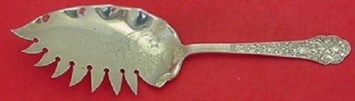 Gorham Medici Old Sterling Silver 10 Inch Macaroni Server: Gorham Medici Old Sterling Silver 10 Inch Macaroni Server This exquisite macaroni server, crafted in the Medici Old pattern by Gorham, showcases the elegance of sterling silver with a bright-cut desig