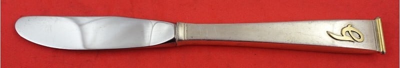 Gorham Gold Cipher Sterling Silver Butter Spreader 6 3/8" Applied Mono (1 of 3)