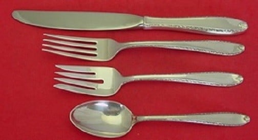 Alvin Southern Charm Sterling Silver 4-Piece Dinner Set: Alvin Southern Charm Sterling Silver 4-Piece Dinner Set Elevate your dining experience with this exquisite 4-piece dinner size place setting from the Southern Charm pattern by Alvin. Crafted from high