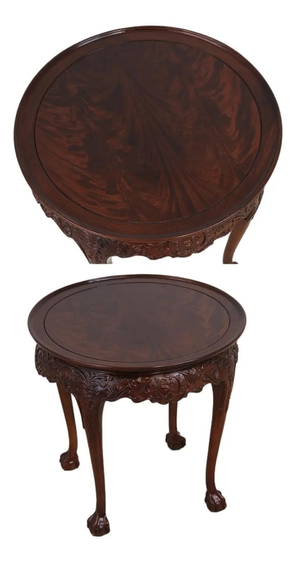 Mahogany Parlor Table with Ball and Claw Feet Chippendale Style 30w x 30d x 28h (1 of 10)