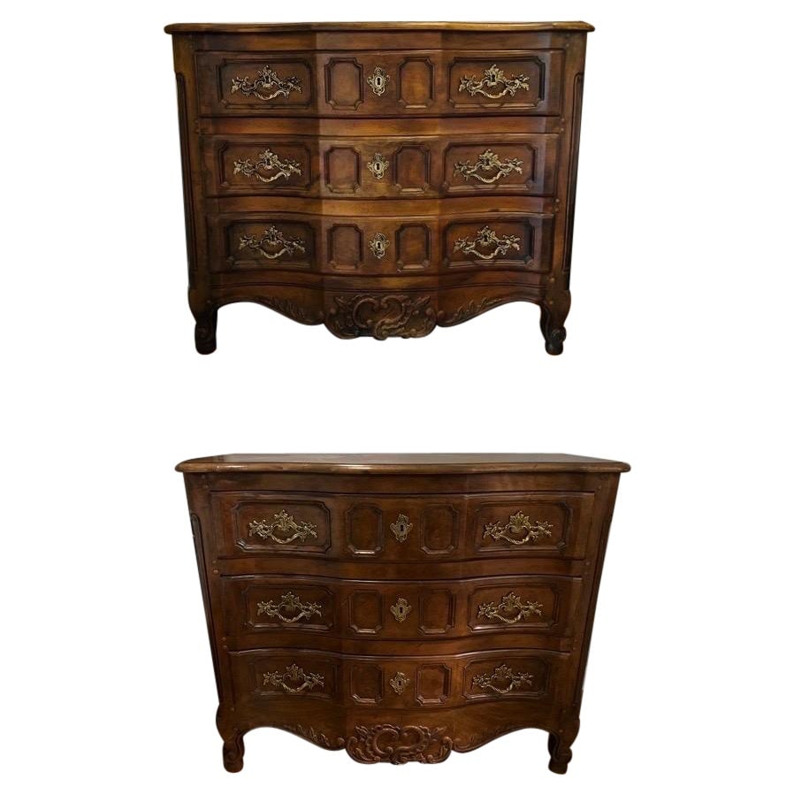 Set of 2 Baker Collector's Edition French Country 3 Drawer Commodes: Set of 2 Baker Collector's Edition French Country 3 Drawer Commodes This exquisite Pair of Baker Collector's Edition French Country Style 3 Drawer Commodes showcases timeless elegance and craftsmanshi