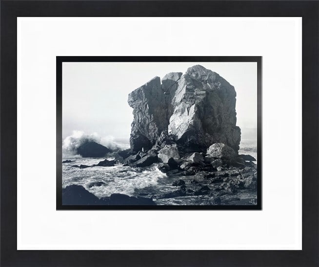 Ansel Adams Helmet Rock Custom Framed Print 1980 Landscape Art: Ansel Adams Helmet Rock Custom Framed Print 1980 Landscape Art This stunning custom framed print captures Ansel Adams' iconic photograph, Helmet Rock at Lands End, San Francisco, CA. Measuring 16 x 18