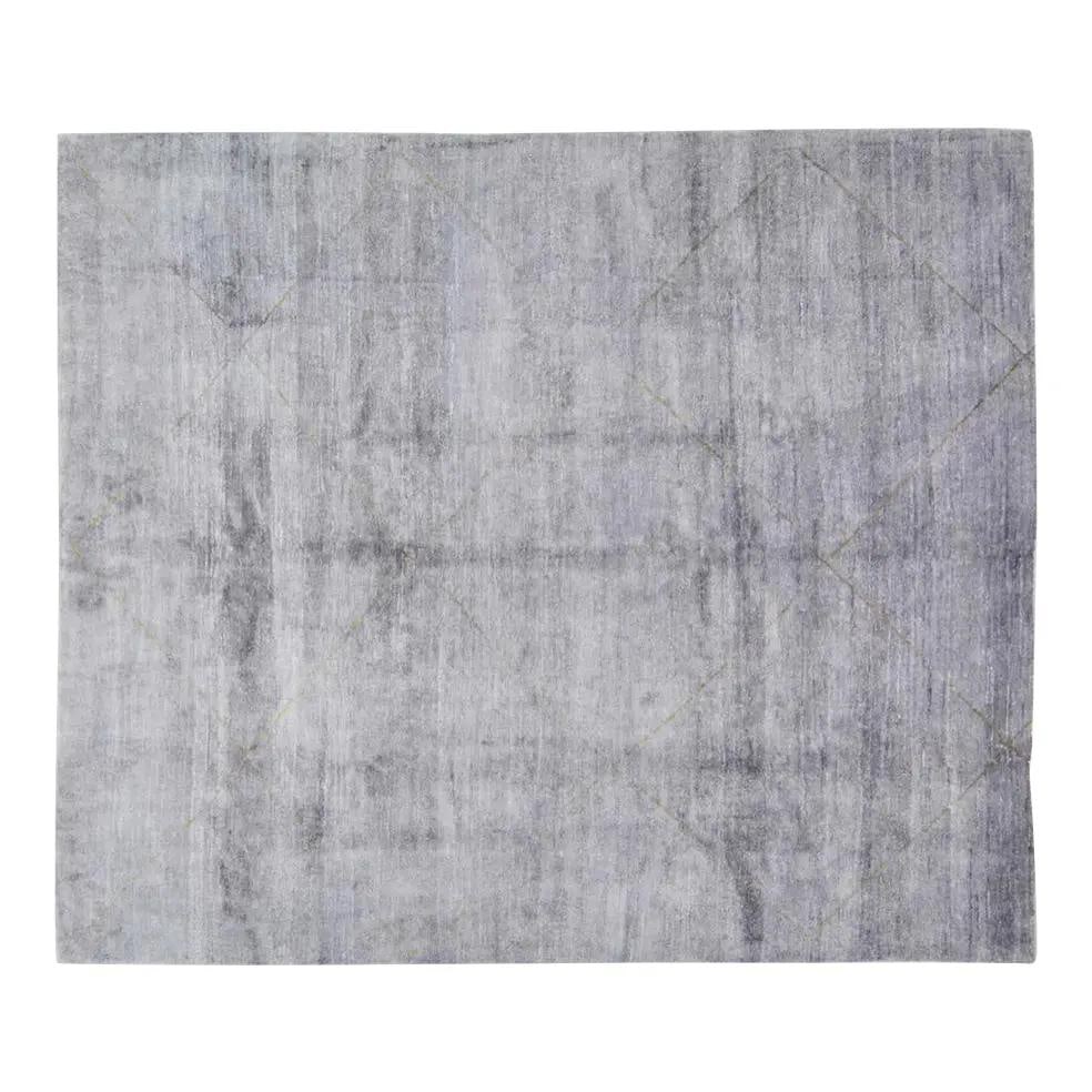 Gray Wool Hand-Knotted Rug Modern Moroccan Style 8'1 x 9'6: Gray Wool Hand-Knotted Rug Modern Moroccan Style 8'1 x 9'6 This hand-knotted wool rug features a contemporary Moroccan design, crafted using traditional rug-making techniques. The rug offers a blend o