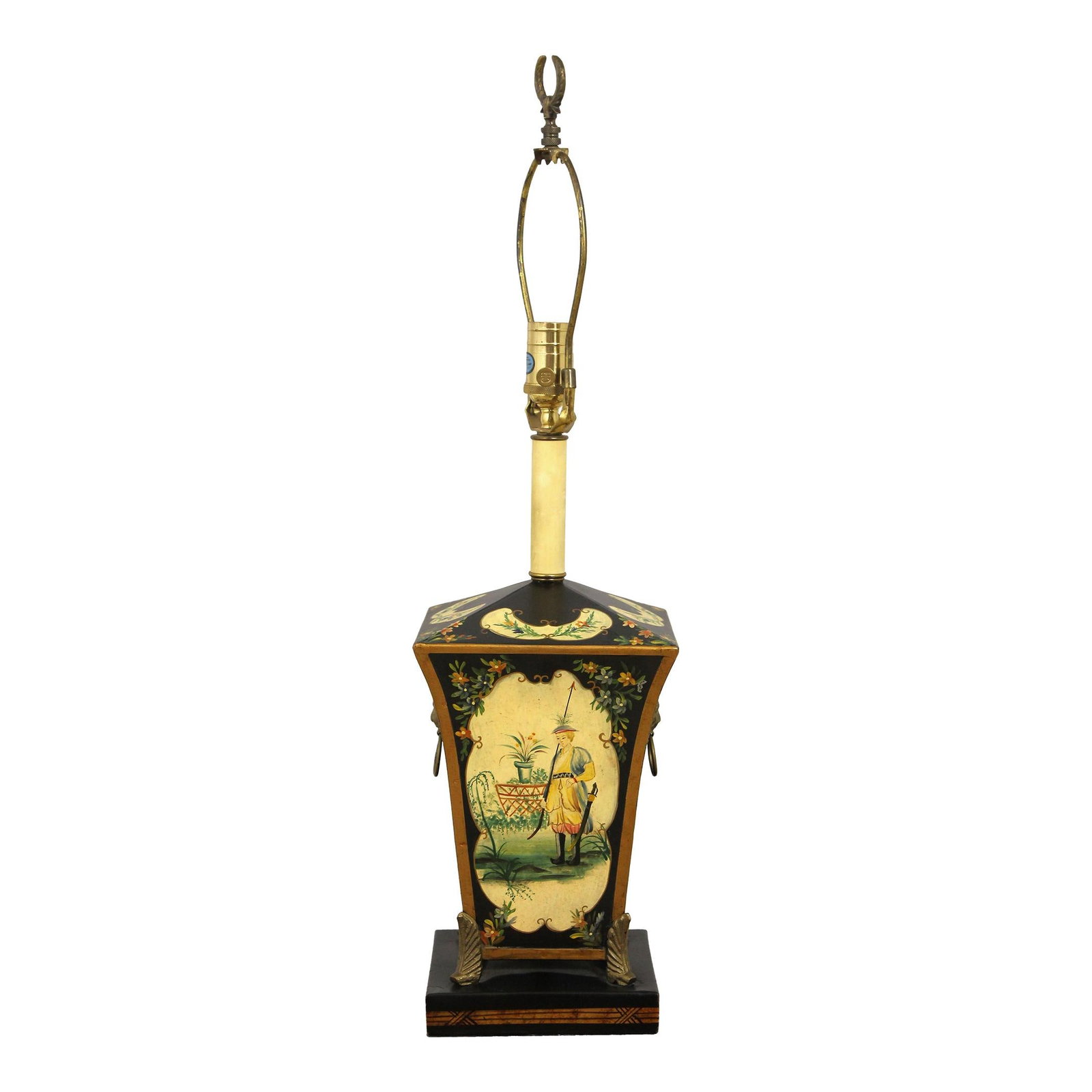 Chelsea House Toleware Table Lamp with Lion Head Mounts 28 Inches: Chelsea House Toleware Table Lamp with Lion Head Mounts 28 Inches This exquisite Chelsea House Toleware Table Lamp features beautifully detailed lion head side mounts, adding a regal touch to any deco