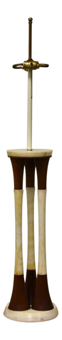 Mid-Century Modern Walnut Marble Table Lamp 47.5 Inches Tall (1 of 8)