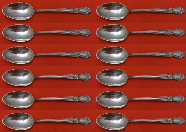 International Silver Brocade Sterling Silver Teaspoon Set 12 Pieces 6 Inch (1 of 3)
