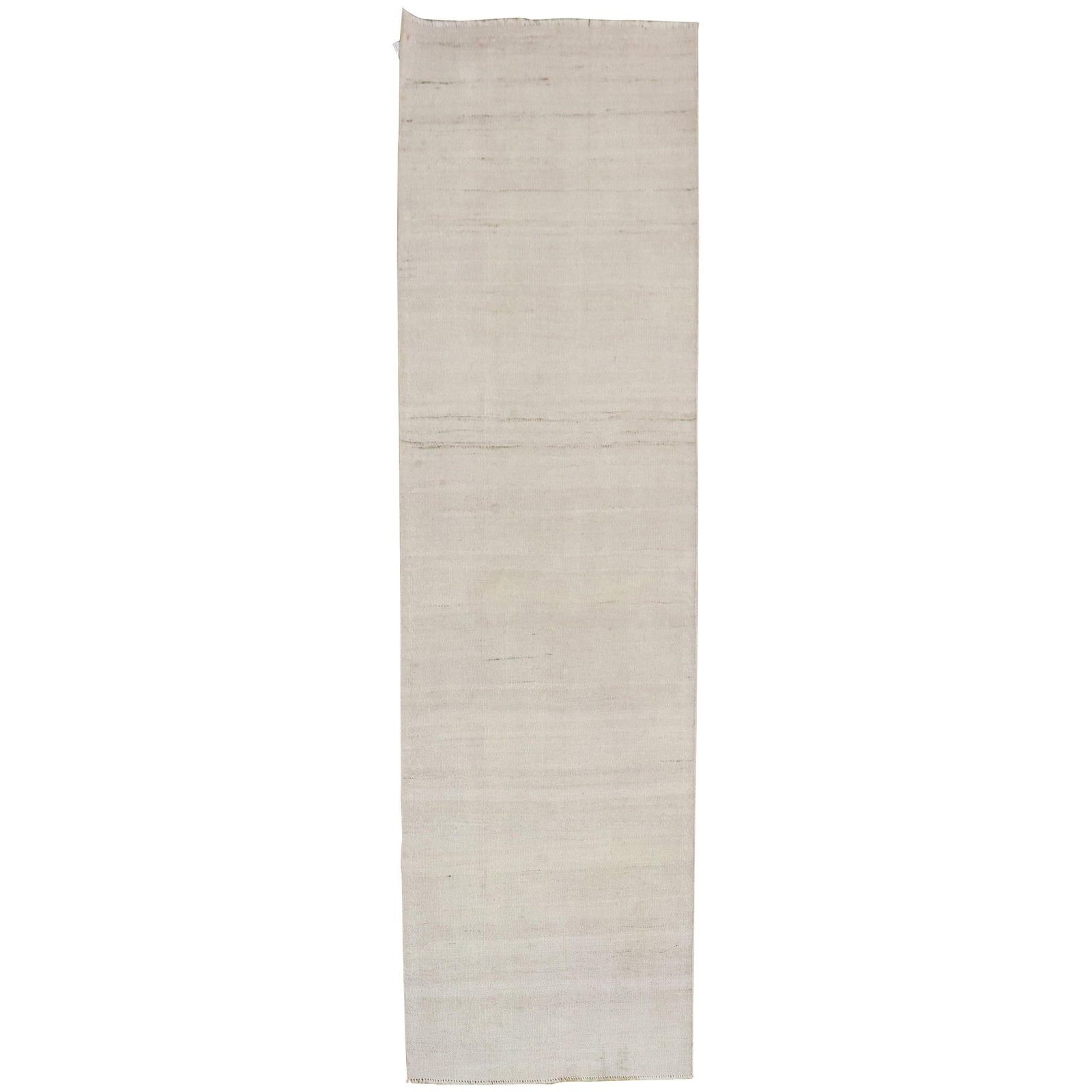 Mid-Century Modern Moroccan Wool Flat-Weave Runner in Beige Khaki: Mid-Century Modern Moroccan Wool Flat-Weave Runner in Beige Khaki This midcentury Moroccan flat-weave runner features a hand-knotted wool construction in a beige khaki color. Dating to the mid-20th ce