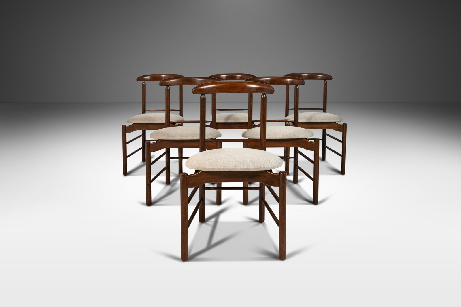 Set of 6 Greta Magnusson Grossman Dining Chairs for Glenn of California Mid-Century Modern: Set of 6 Greta Magnusson Grossman Dining Chairs for Glenn of California Mid-Century Modern This exquisite set of six dining chairs designed by Greta Magnusson Grossman for Glenn of California, circa 1
