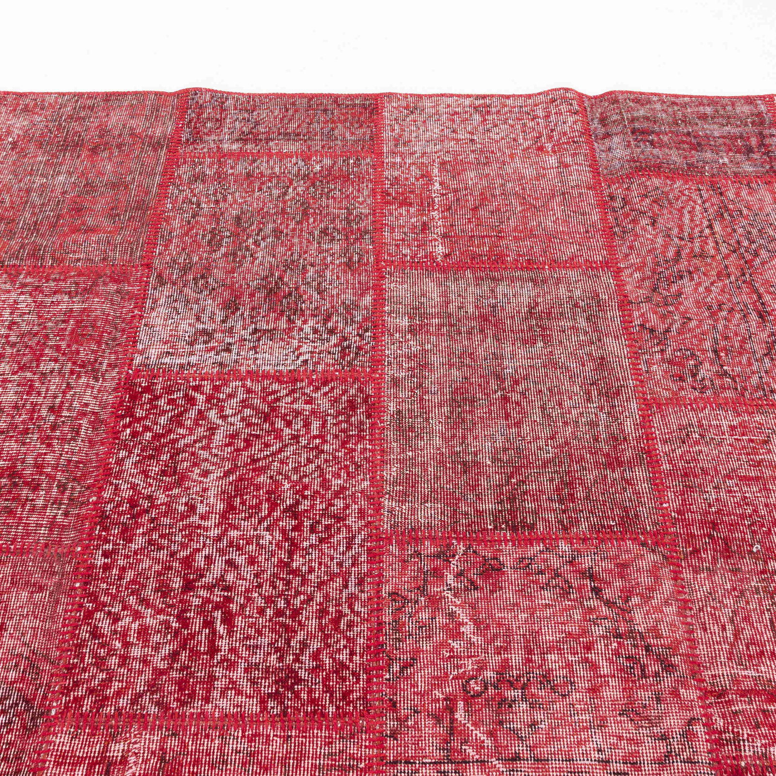 Authentic Handmade Patchwork Wool Carpet 98.4 x 137.8 Inch - 7
