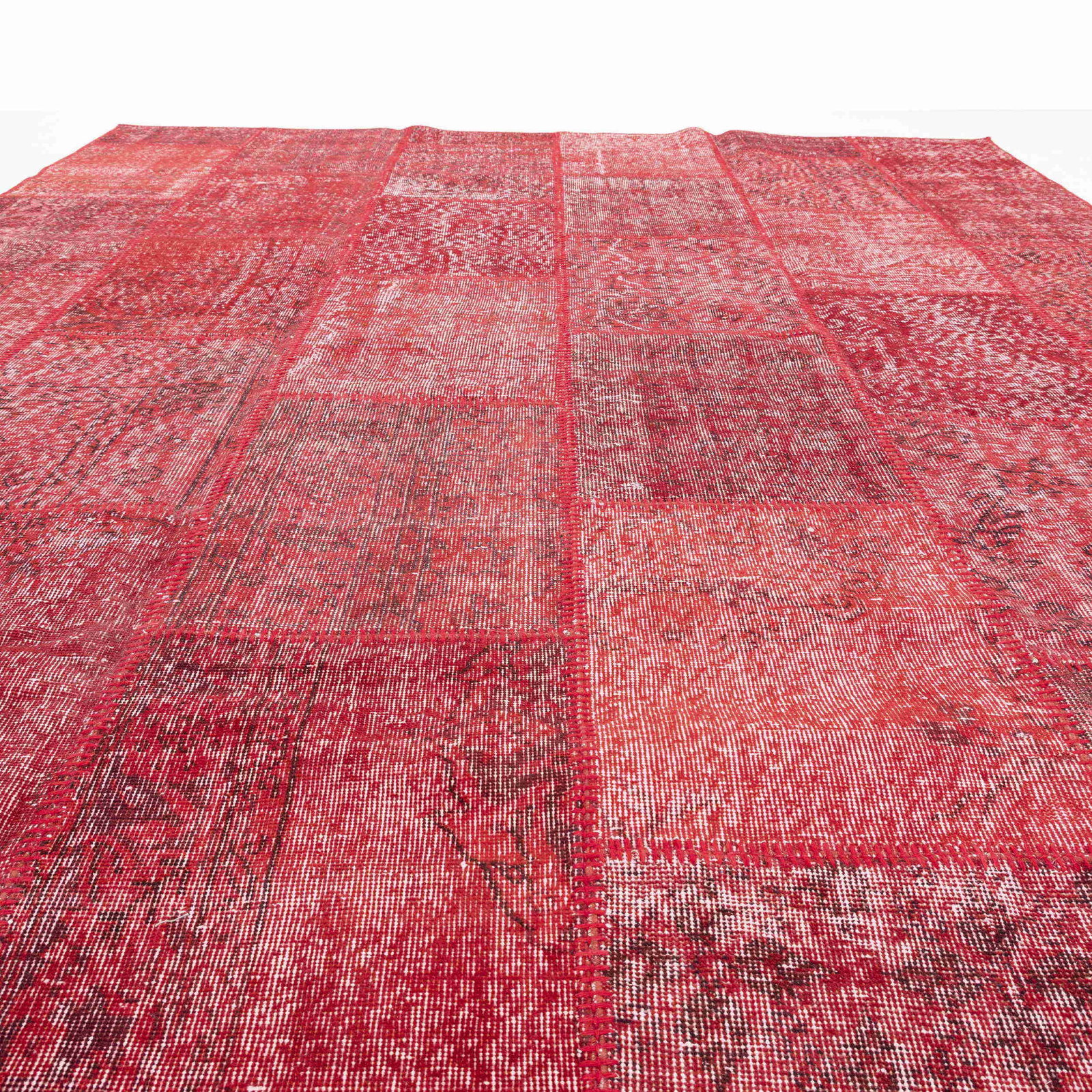 Authentic Handmade Patchwork Wool Carpet 98.4 x 137.8 Inch - 8