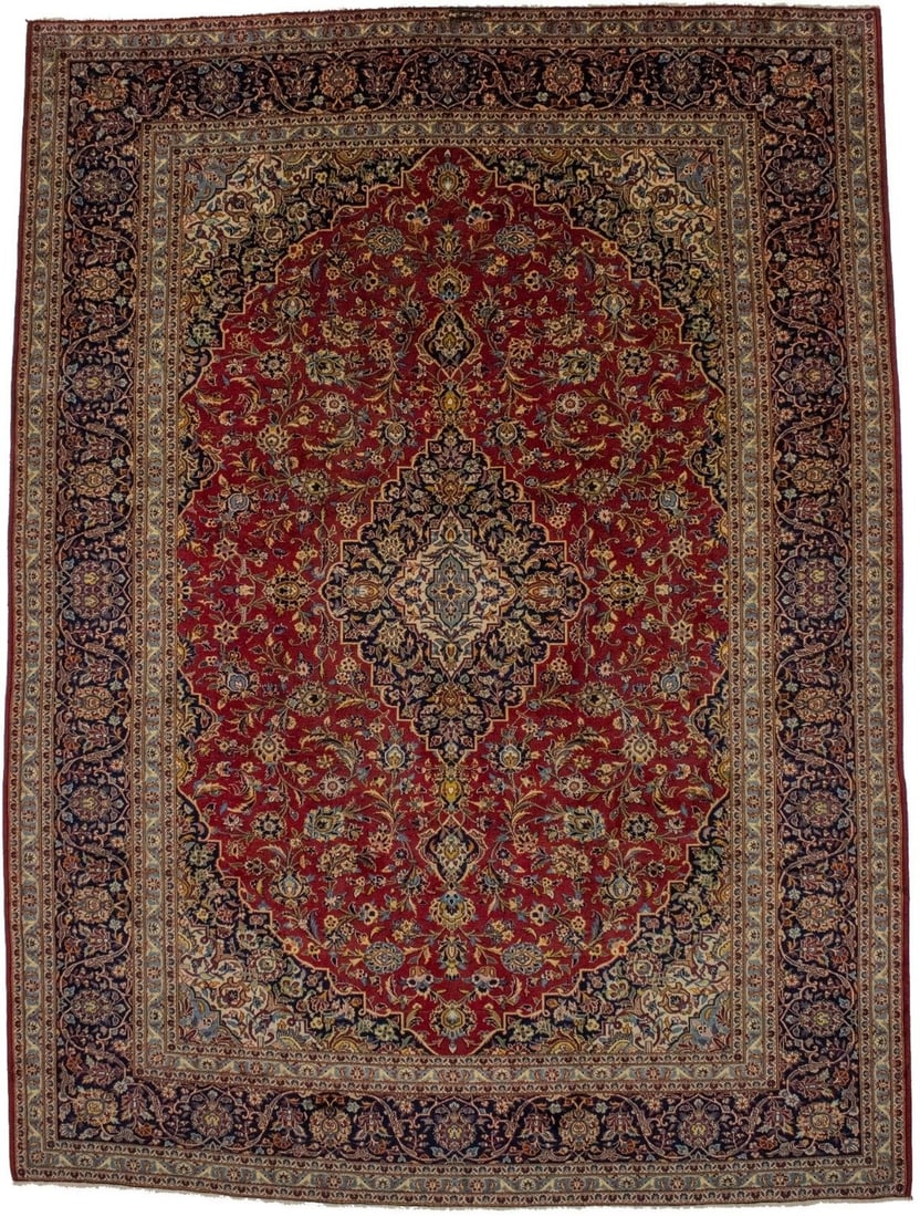 Vintage Hand-Knotted Oriental Area Rug Floral Design Wool 9'6 x 13'0: Vintage Hand-Knotted Oriental Area Rug Floral Design Wool 9'6 x 13'0 Enhance your living space with this stunning vintage hand-knotted Oriental area rug, showcasing a classic style with intricate patt