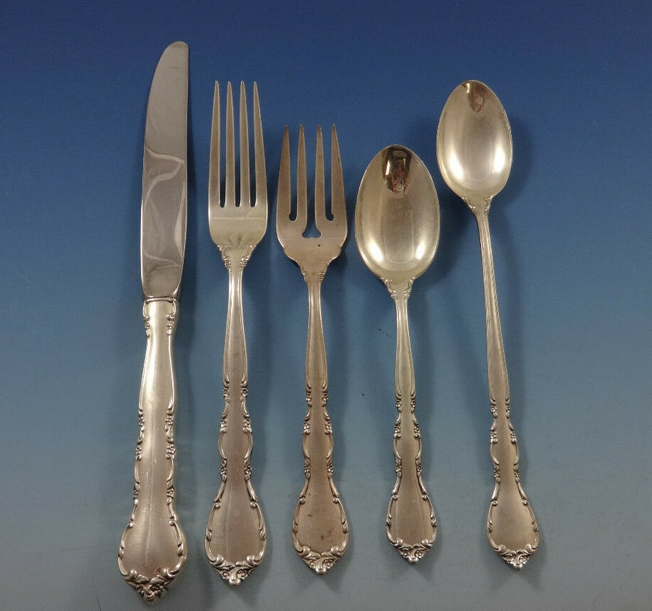 Lunt Mignonette Sterling Silver Flatware Set 44 Pieces for 8 with Storage Chest: Lunt Mignonette Sterling Silver Flatware Set 44 Pieces for 8 with Storage Chest Enhance your dining experience with this exquisite Mignonette flatware set by Lunt, crafted from high-quality sterling s