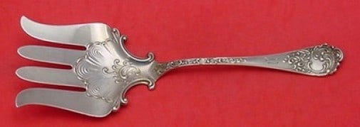 Shiebler Maintenon Sterling Silver Asparagus Fork Shell Design 9.5": Shiebler Maintenon Sterling Silver Asparagus Fork Shell Design 9.5" This exquisite asparagus fork, crafted by Shiebler, showcases the elegant Maintenon pattern. Made of sterling silver, it features a 