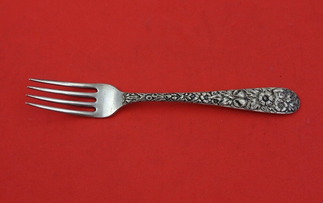 Kirk Repousse Sterling Silver Child's Fork 5 3/4 Inch (1 of 2)