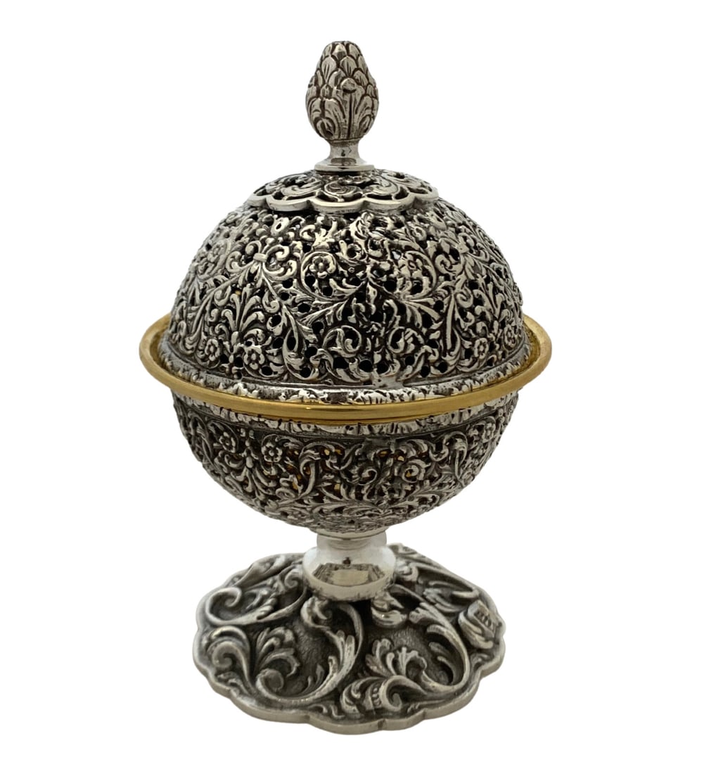 Handcrafted Italian Gilded 925 Silver Filigree Salt Holder (1 of 5)