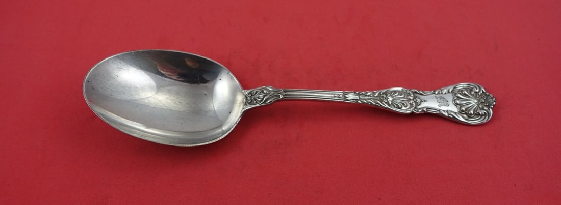 Gorham King George Sterling Silver Vegetable Serving Spoon 8 7/8": Gorham King George Sterling Silver Vegetable Serving Spoon 8 7/8" Introducing the exquisite King George Vegetable Serving Spoon crafted by Gorham, measuring 8 7/8 inches in length. This stunning piece