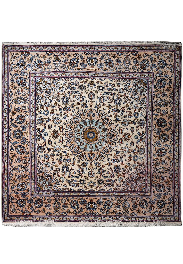 Persian Esfahan Najafabad Wool Rug 93 x 97 in Hand Knotted Square: Persian Esfahan Najafabad Wool Rug 93 x 97 in Hand Knotted Square Free continental US Shipping This Persian Esfahan Najafabad area rug showcases traditional craftsmanship with a balanced square shape.