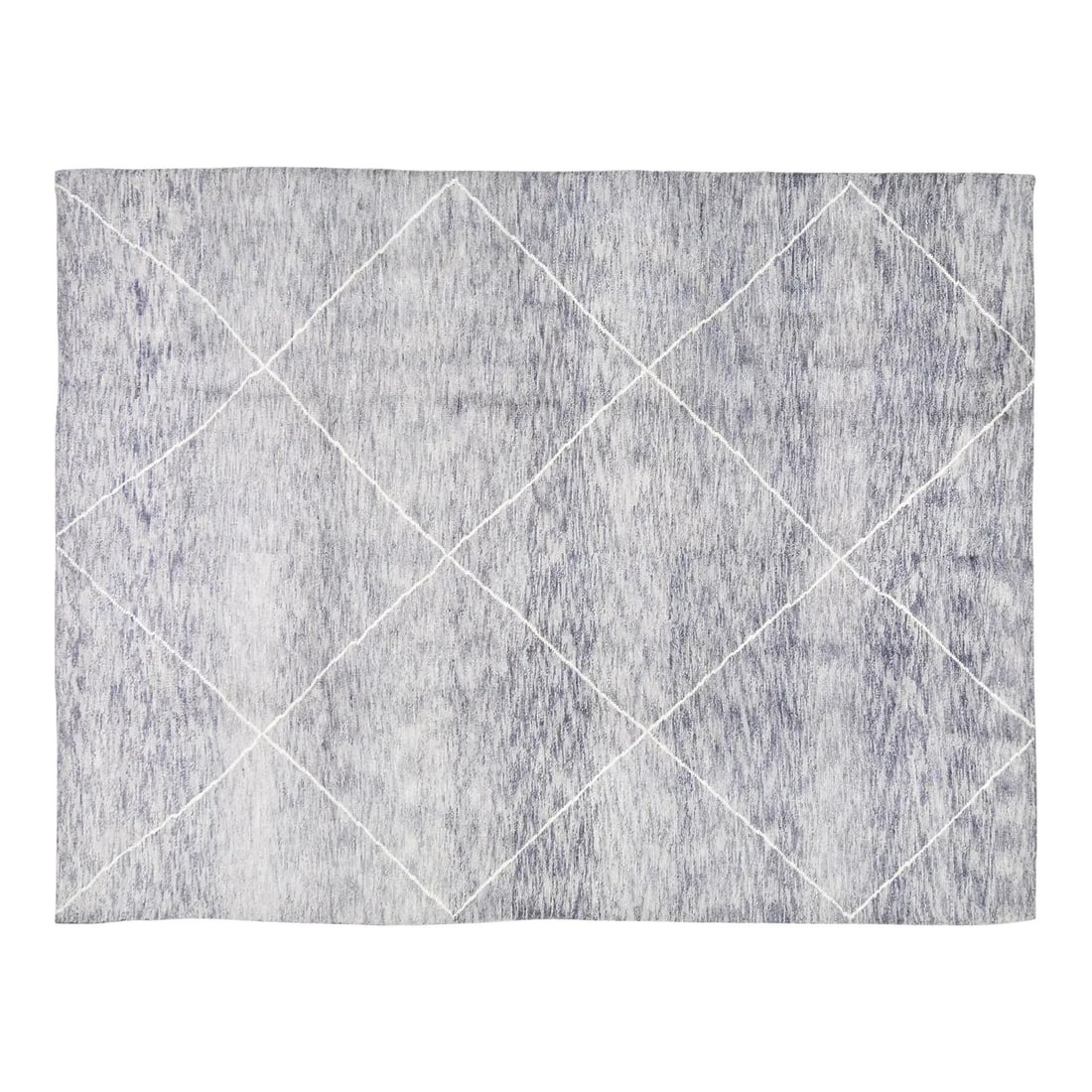 8'1 x 10'5 Moroccan Hand-Knotted Wool Rug with Contemporary Beni Ourain Design: 8'1 x 10'5 Moroccan Hand-Knotted Wool Rug with Contemporary Beni Ourain Design This contemporary Moroccan Beni Ourain rug is hand-knotted from wool using traditional techniques, combining classic arti