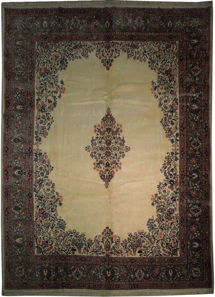 10'4" x 14' Ivory Persian Tabriz Kerman Wool Rug Handmade Luxury: 10'4" x 14' Ivory Persian Tabriz Kerman Wool Rug Handmade Luxury Free continental US Shipping Elevate your home's ambiance with our exquisite 10'4" x 14' Ivory Persian Tabriz rug, showcasing the renow