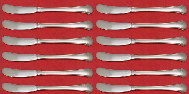 Towle Chippendale Sterling Silver Butter Spreader Set 12 Pieces 6 Inch: Towle Chippendale Sterling Silver Butter Spreader Set 12 Pieces 6 Inch This exquisite 12-piece set of butter spreaders showcases the classic Chippendale pattern by Towle. Crafted from high-quality ste